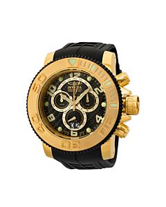 Men's Pro Diver Chronograph Rubber Black Dial Watch