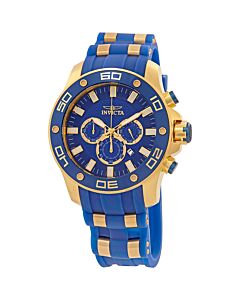Men's Pro Diver Chronograph Silicone and Stainless Steel Blue Dial