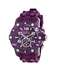 Men's Pro Diver Chronograph Silicone and Stainless Steel Purple Dial Watch