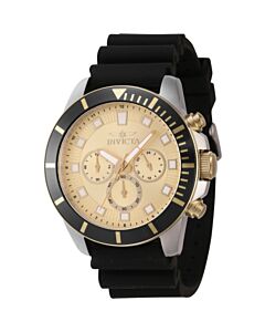 Men's Pro Diver Chronograph Silicone Gold-tone Dial Watch