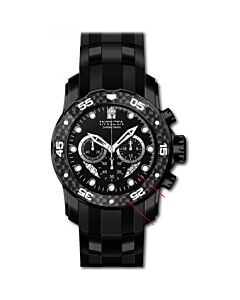 Men's Pro Diver Chronograph Stainless Steel and Silicone Black Dial Watch