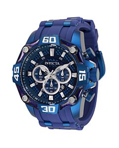 Men's Pro Diver Chronograph Silicone with Blue-plated Stainless Steel Barrel I Blue (Glass Fiber) Dial Watch