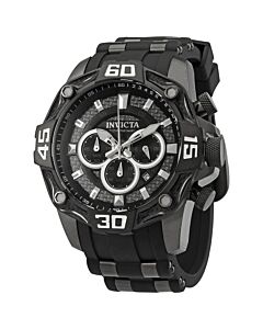 Men's Pro Diver Chronograph Silicone with Gunmetal-plated Stainless Steei Inse Grey (Glassd Fiber) Dial Watch