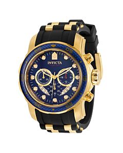 Men's Pro Diver Chronograph Stainless Steel and Silicone Blue Dial Watch