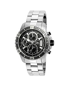 Men's Pro Diver Chronograph Stainless Steel Black Dial