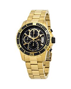 Men's Pro Diver Chronograph Gold-plated Stainless Steel Black Dial