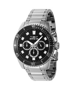 Men's Pro Diver Chronograph Stainless Steel Black Dial Watch