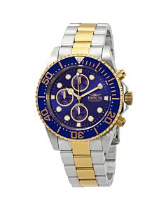 Men's Pro Diver Chrono 18K Gold Plated & SS Blue Dial