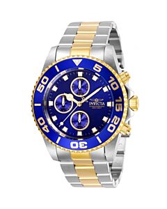 Men's Pro Diver Chronograph Stainless Steel Blue Dial Watch