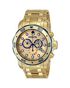 Men's Pro Diver Chrono 18K Gold Plated SS Gold-Tone Dial