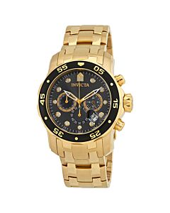 Men's Pro Diver Chrono 18K Gold Plated Stainless Steel Charcoal Dial