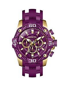 Men's Pro Diver Chronograph Stainless Steel Dark Purple Dial Watch