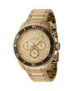 Men's Pro Diver Chronograph Stainless Steel Gold-tone Dial Watch