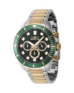 Men's Pro Diver Chronograph Stainless Steel Green Dial Watch