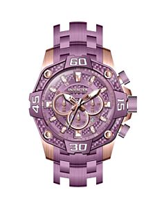 Men's Pro Diver Chronograph Stainless Steel Light Purple Dial Watch