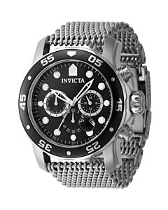 Men's Pro Diver Chronograph Stainless Steel Mesh Black Dial Watch