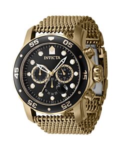 Men's Pro Diver Chronograph Stainless Steel Mesh Black Dial Watch