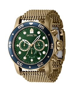 Men's Pro Diver Chronograph Stainless Steel Mesh Green Dial Watch