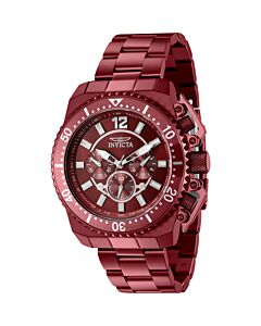 Men's Pro Diver Chronograph Stainless Steel Red Dial Watch