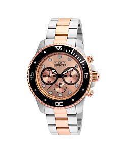 Men's Pro Diver Chronograph Stainless Steel Rose Dial Watch