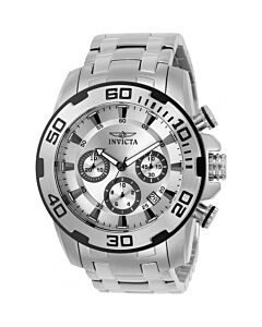 Men's Pro Diver Chronograph Stainless Steel Silver Dial Watch
