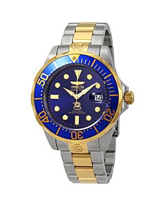 Men's Pro Diver Grand Diver Automatic 18k Gold Plated Silver-Tone SS Blue Dial