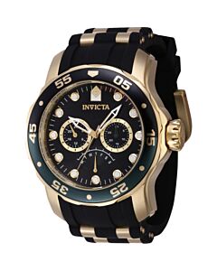 Men's Pro Diver Silicone and Stainless Steel Black Dial Watch