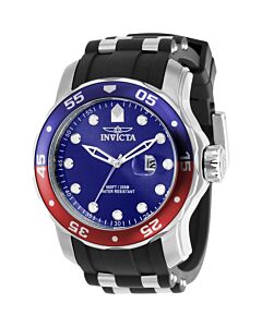 Men's Pro Diver Silicone and Stainless Steel Blue Dial Watch