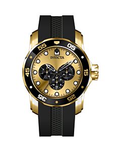 Men's Pro Diver Silicone Gold-tone Dial Watch