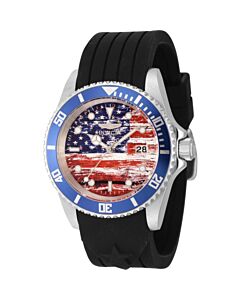 Men's Pro Diver Silicone Red and White and Blue Dial Watch