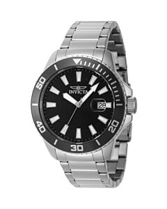 Men's Pro Diver Stainless Steel Black Dial Watch