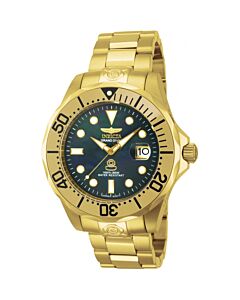 Men's Pro Diver 18kt Gold Ion-plated Stainless Steel Black Mother of Pearl Dial