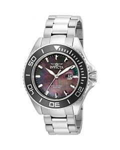 Men's Pro Diver Stainless Steel Black Mother of Pearl Dial Watch