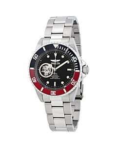 Men's Pro Diver Auto Stainless Steel Black & Red Bezel SS
