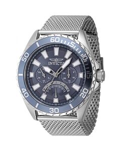 Men's Pro Diver Stainless Steel Mesh Blue Dial Watch