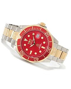 Men's Pro Diver Stainless Steel Red Dial