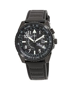 Men's Promaster Nighthawk Leather Black Dial Watch