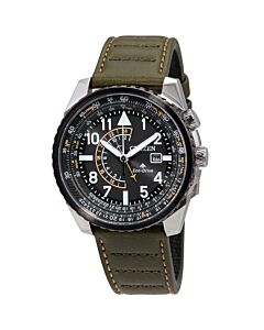 Mens-Promaster-Nighthawk-Leather-Black-Dial-Watch