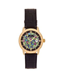 Men's Protégé Genuine Leather Multi-Color Dial Watch