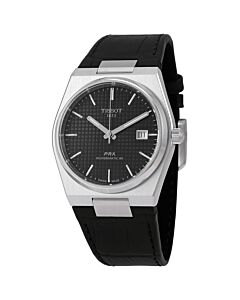 Men's PRX Powermatic 80 (Cowhide) Leather Black Dial Watch