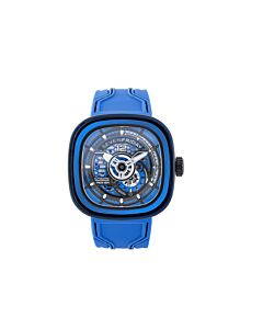 Men's PS-Colored Carbon Silicone Blue Dial Watch