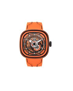 Men's PS-Colored Carbon Silicone Orange Dial Watch