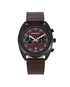 Men's Racer Chronograph Leather Maroon Dial Watch
