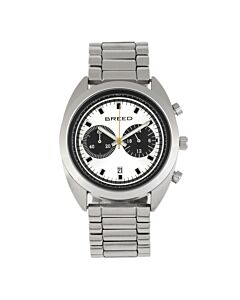 Men's Racer Chronograph Genuine Leather Silver-tone Dial Watch