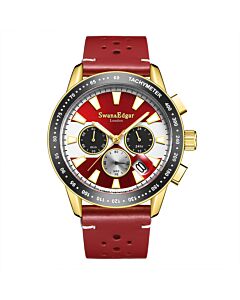 Men's Racer Chronograph Leather Two-tone Dial Watch