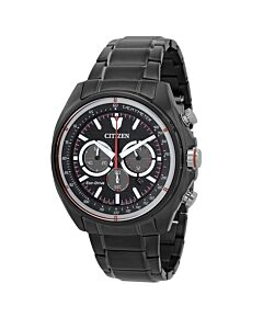 Men's Racer Chronograph Stainless Steel Black Dial Watch