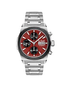 Men's Rally Monte-Carlo Chronograph Stainless Steel Red Dial Watch