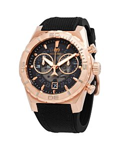 Men's Reef Chronograph Silicone with a Black Nylon Top Black Dial Watch