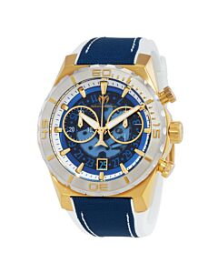 Men's Reef Chronograph Silicone with a Blue Nylon Top Blue (Translucent) Dial Watch