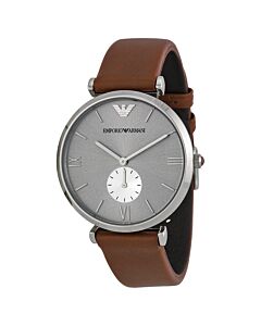 Men's Retro Leather Silver Dial Watch